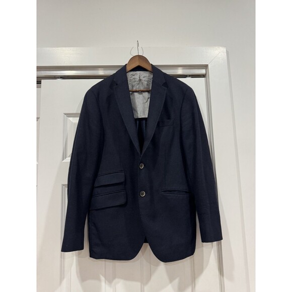 Hackett Mayfair Mens 42R Dark Navy Birdseye Cashmere Blazer Loro Piana Academia - Picture 1 of 11